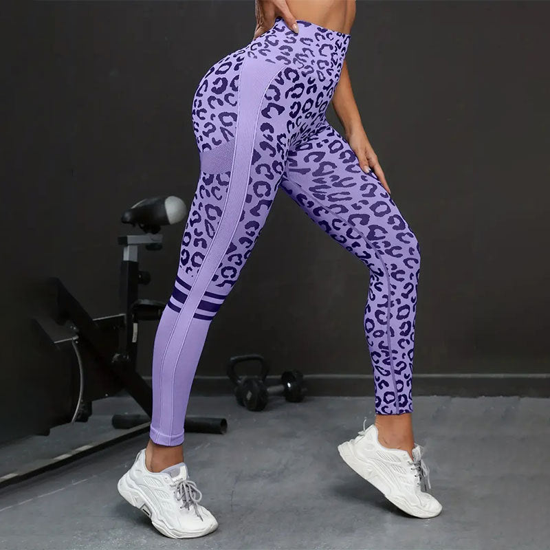 Damen Sportleggings mit Tiermuster und hohem Taillenschnitt WW