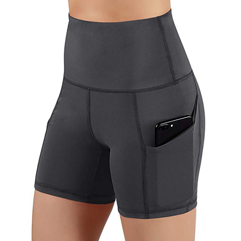 Damen Sportliche Hochtaillierte Shorts WW