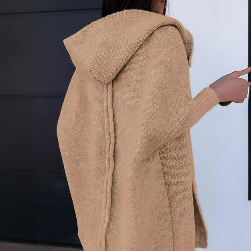 Damen gemütlicher oversized Hoodie-Wickeljacke WW