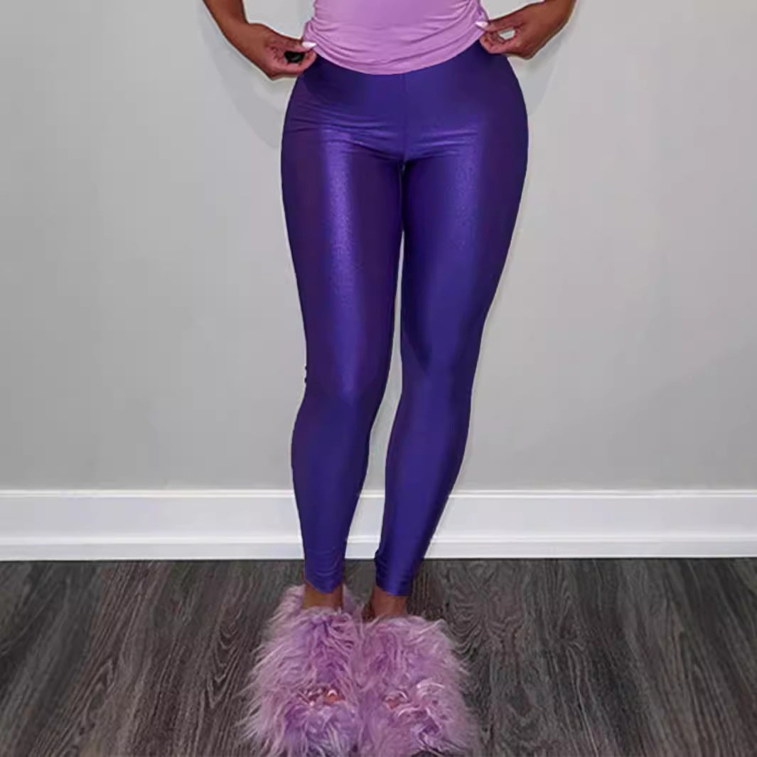 Damen Hochwertige Shiny Leggings mit hohem Bund und perfekter Passform WW