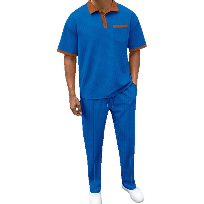 Herren Sportliches Freizeit-Set mit atmungsaktivem Poloshirt und bequemen Jogginghosen WW