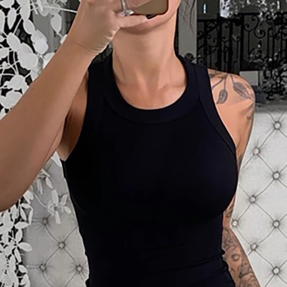 Damen ärmelloses Basic Top mit figurbetonendem Schnitt WW