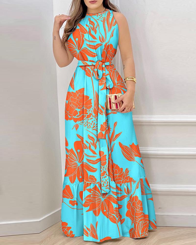Damen Maxikleid mit floralem Muster und elegantem Schnitt WW
