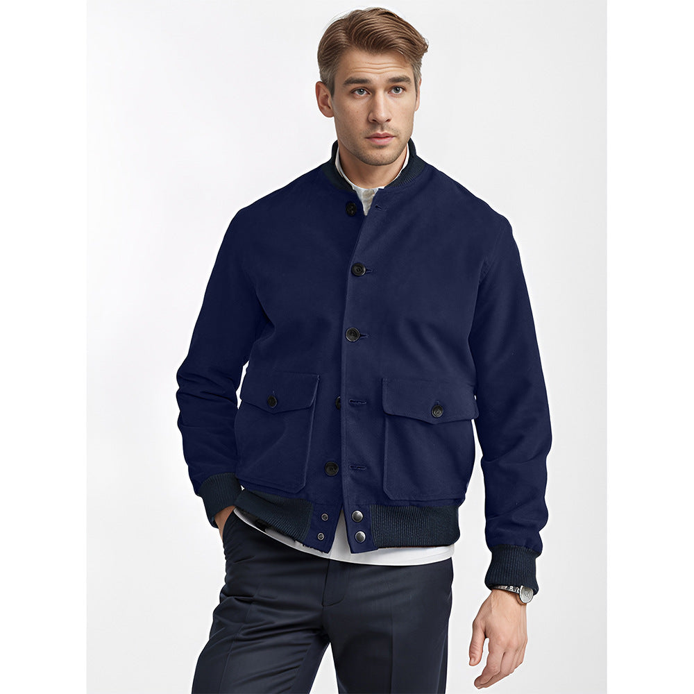Herren lässige Collegejacke aus weichem Material mit praktischen Taschen WW