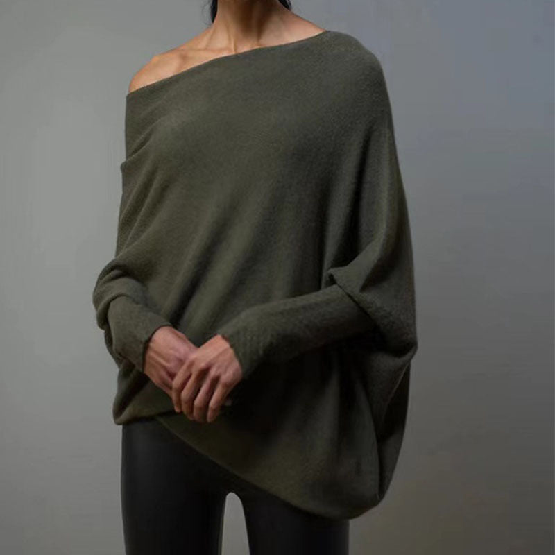 Damen lässiger Schal-Pullover WW