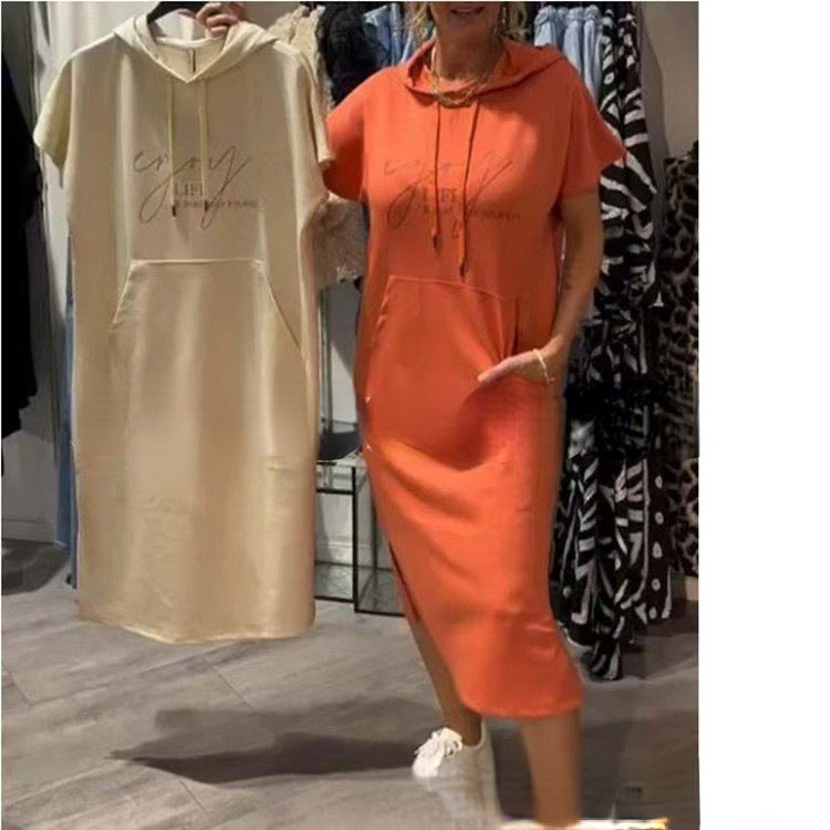 Damen Kapuzenkleid mit lässigem Schnitt und praktischen Taschen WW