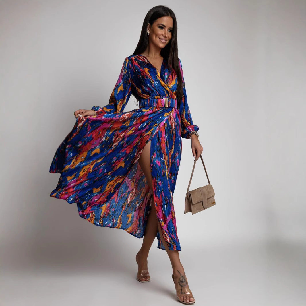 Damen Maxikleid mit bunten Mustern WW