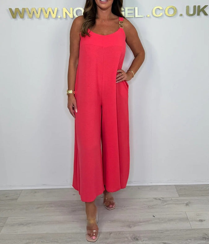 Damen Maxikleid mit elegantem Trägerdesign und seitlichem Schlitz WW