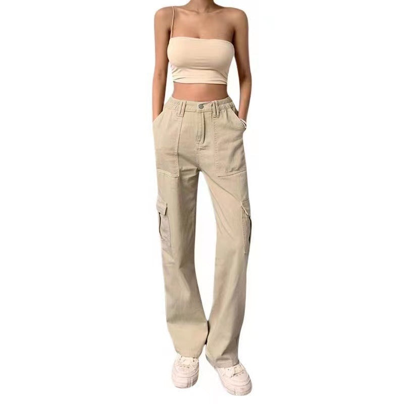 Damen Cargo-Hose mit praktischen Seitentaschen und weitem Schnitt WW