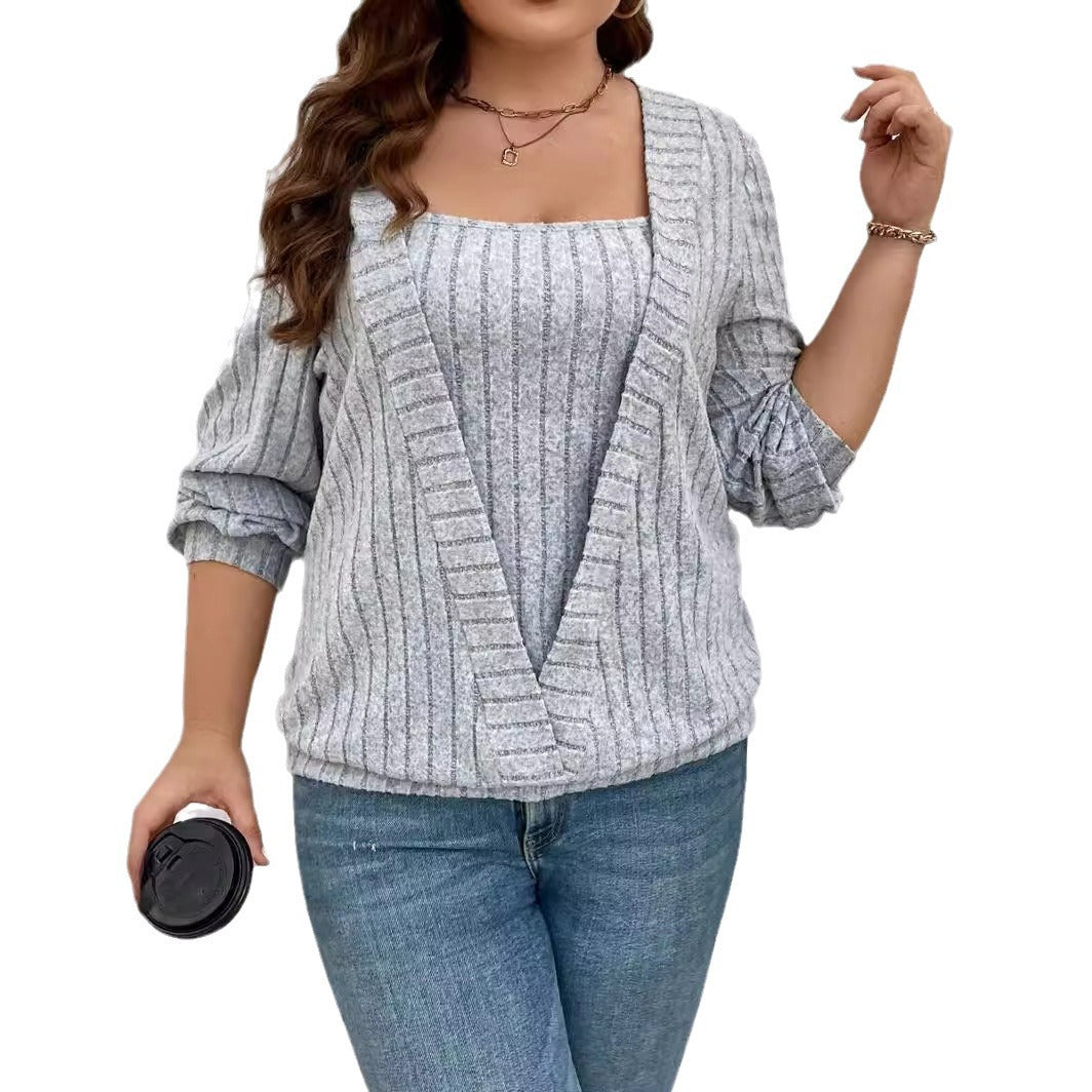 Damen vielseitige Strickjacke mit eleganter Rippenstruktur WW
