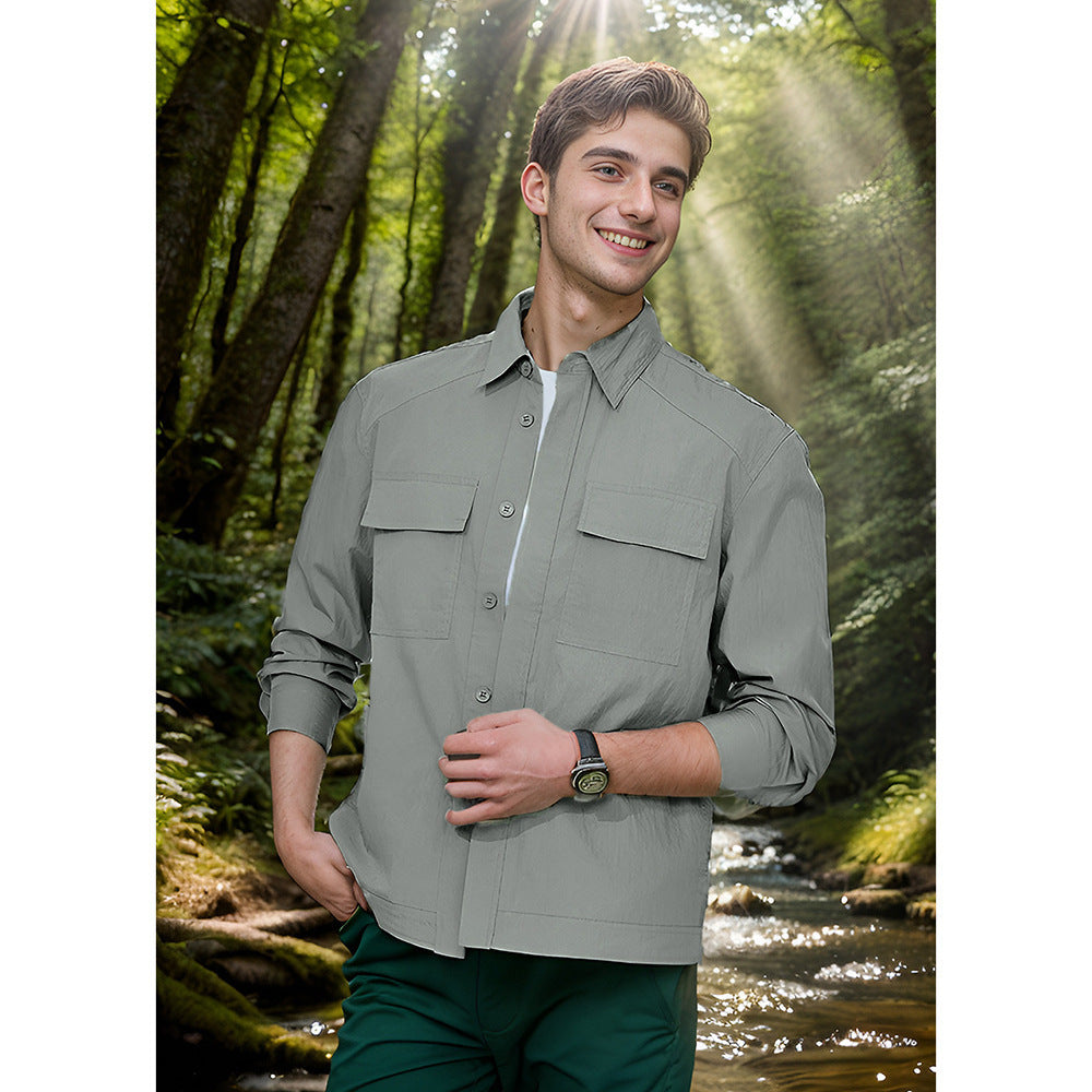 Herren Mehrzweck-Camp-Shirt mit praktischen Taschen und atmungsaktiven Eigenschaften WW