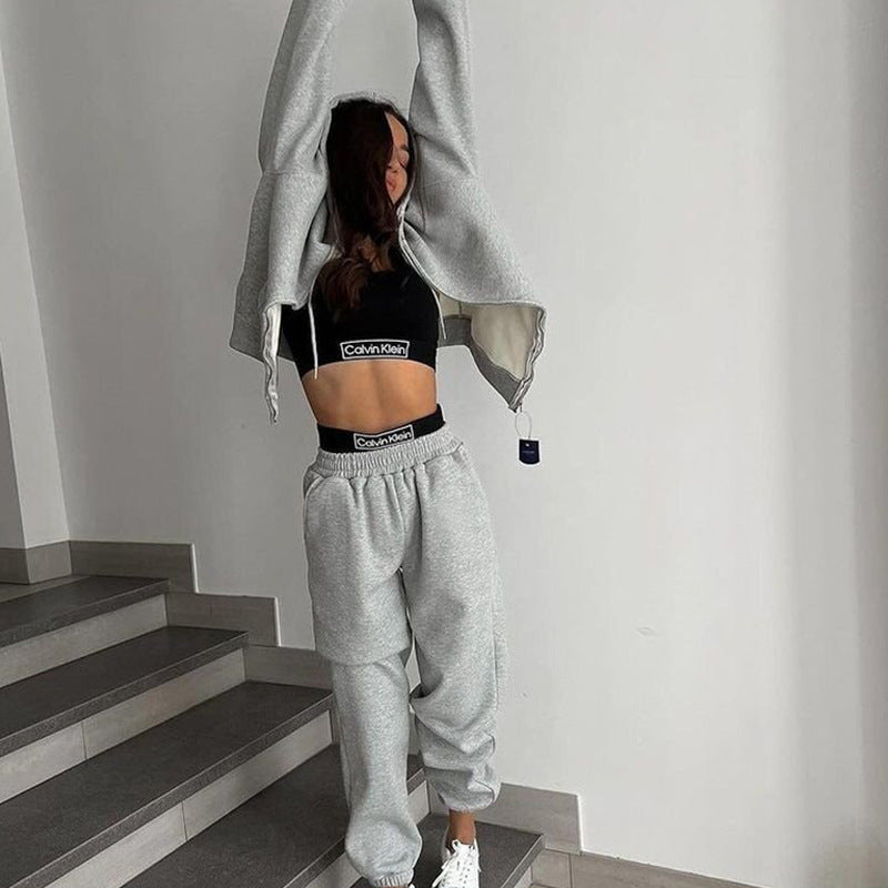 Damen lässiger Hoodie und Jogginghose-Set WW