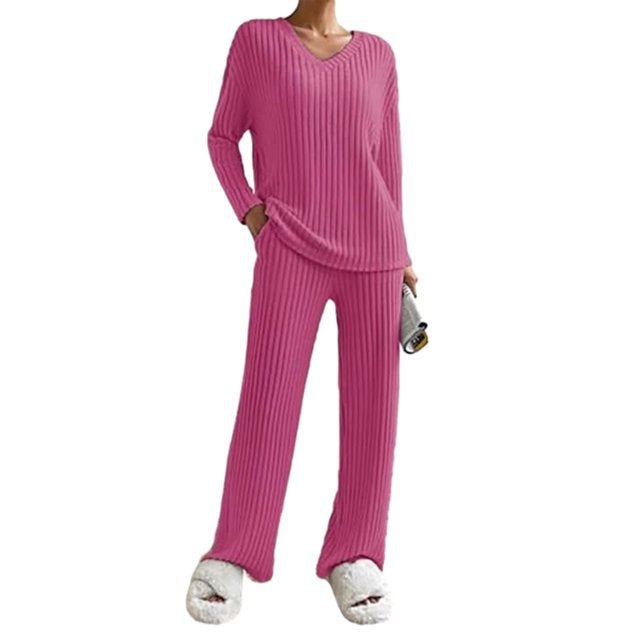 Damen Rippstrick Lounge Set WW