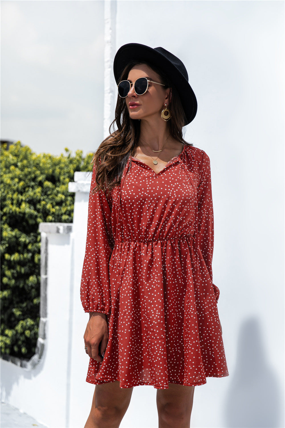 Damen Sommerkleid mit Polka-Dots WW