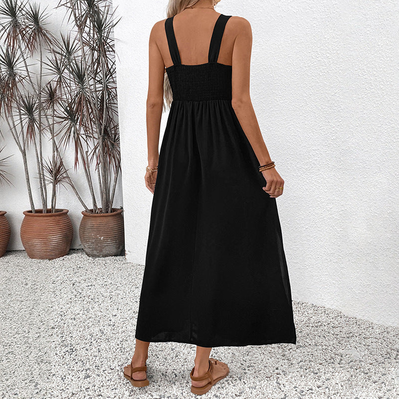 Damen Maxikleid mit zeitgenössischem Ethno-Stickmuster WW