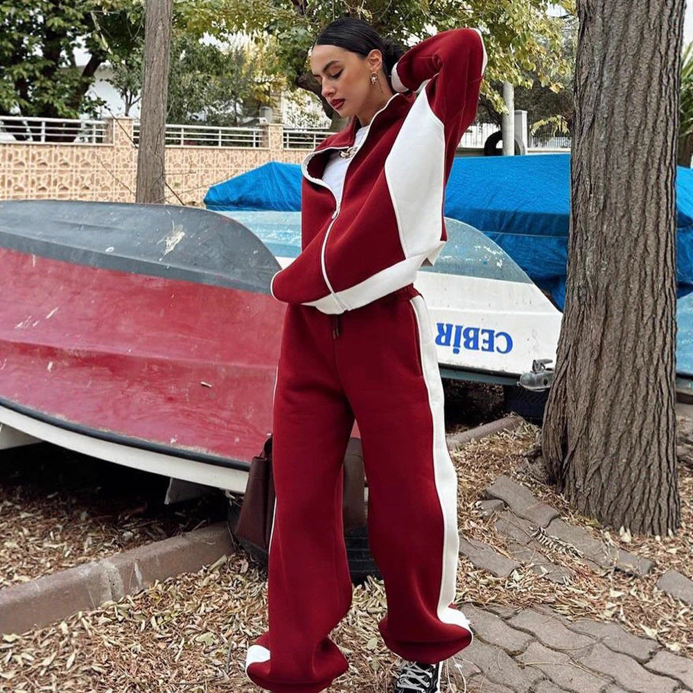 Damen sportlicher Jogginganzug mit modischem Schnitt und elastischen Bündchen WW