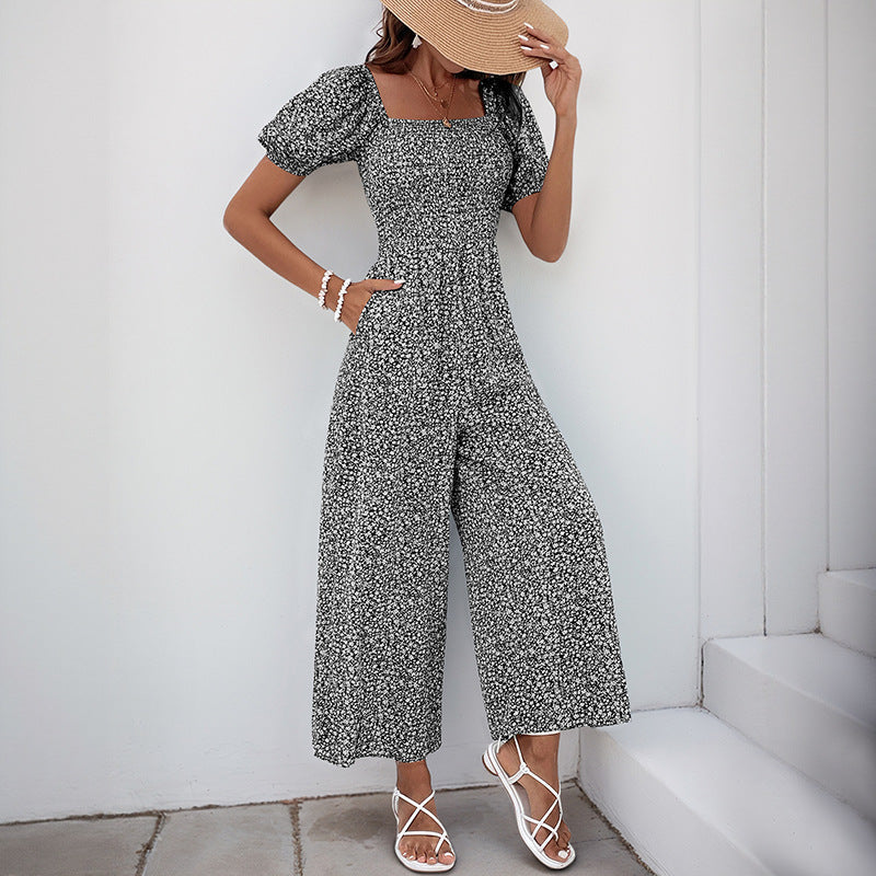 Damen Maxikleid mit Puffärmeln und seitlichem Schlitz WW