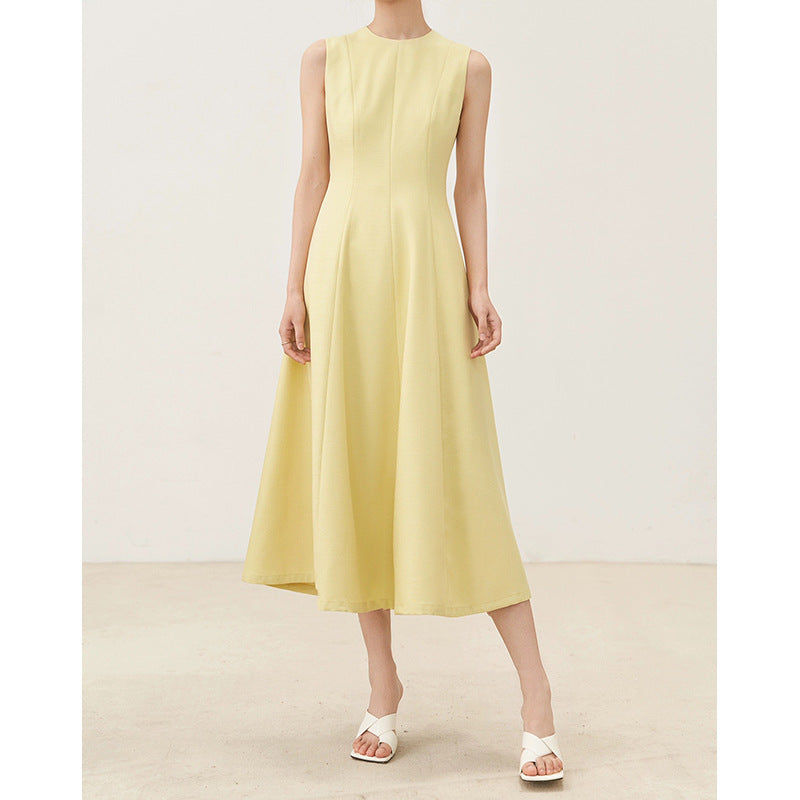 Damen A-Linien Midi Kleid mit gefaltetem Oberteil WW