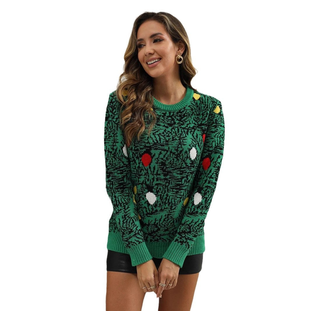 Damen beschichteter Pullover mit festlichem Motiv WW