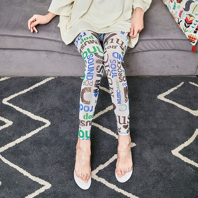 Damen Leggings mit modischem Schriftzug WW