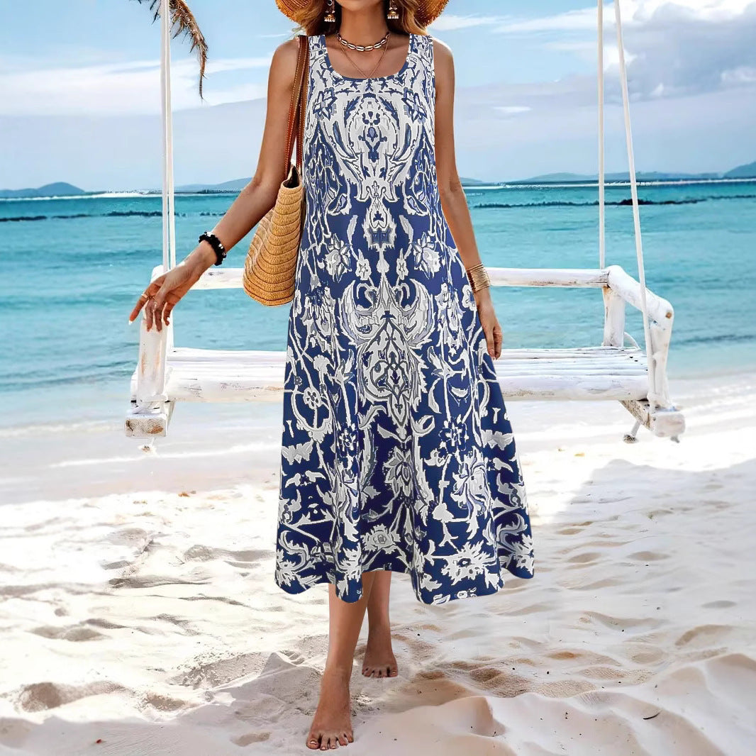 Damen Maxikleid mit elegantem Barockmuster WW