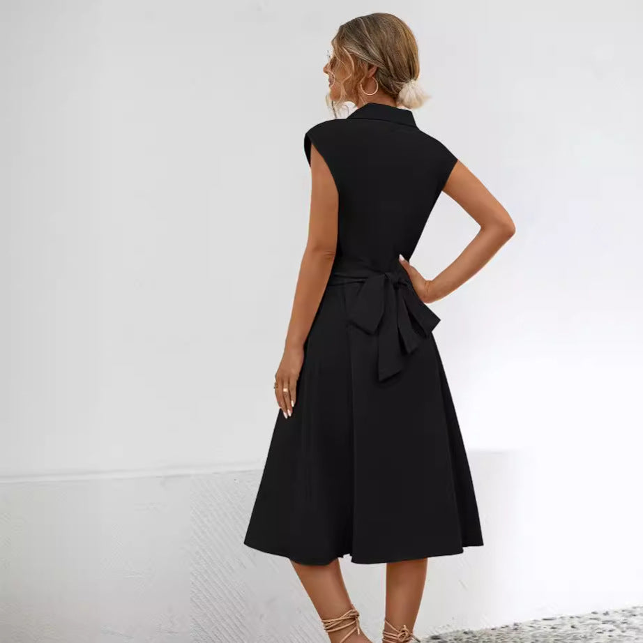 Damen Hemdblusenkleid mit schickem Kragen und tailliertem Design WW