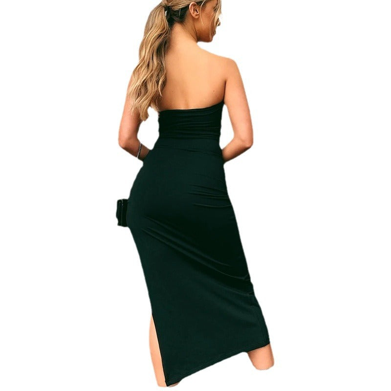Damen Figurbetontes Sommerkleid mit elegantem Bein-Schlitz WW