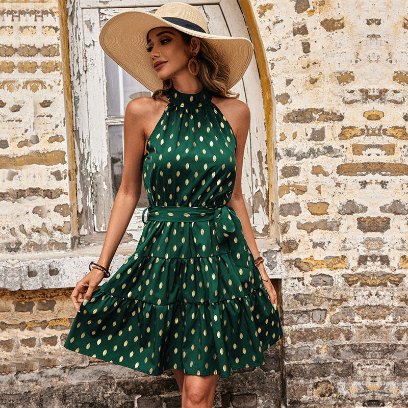 Damen Sommerliches Maxikleid mit elegantem Bindegürtel und Volantdetails WW