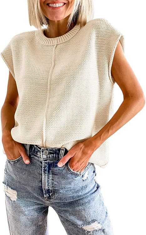 Damen lässiges Strickoberteil mit überschnittenen Schultern und strukturierter Textur WW