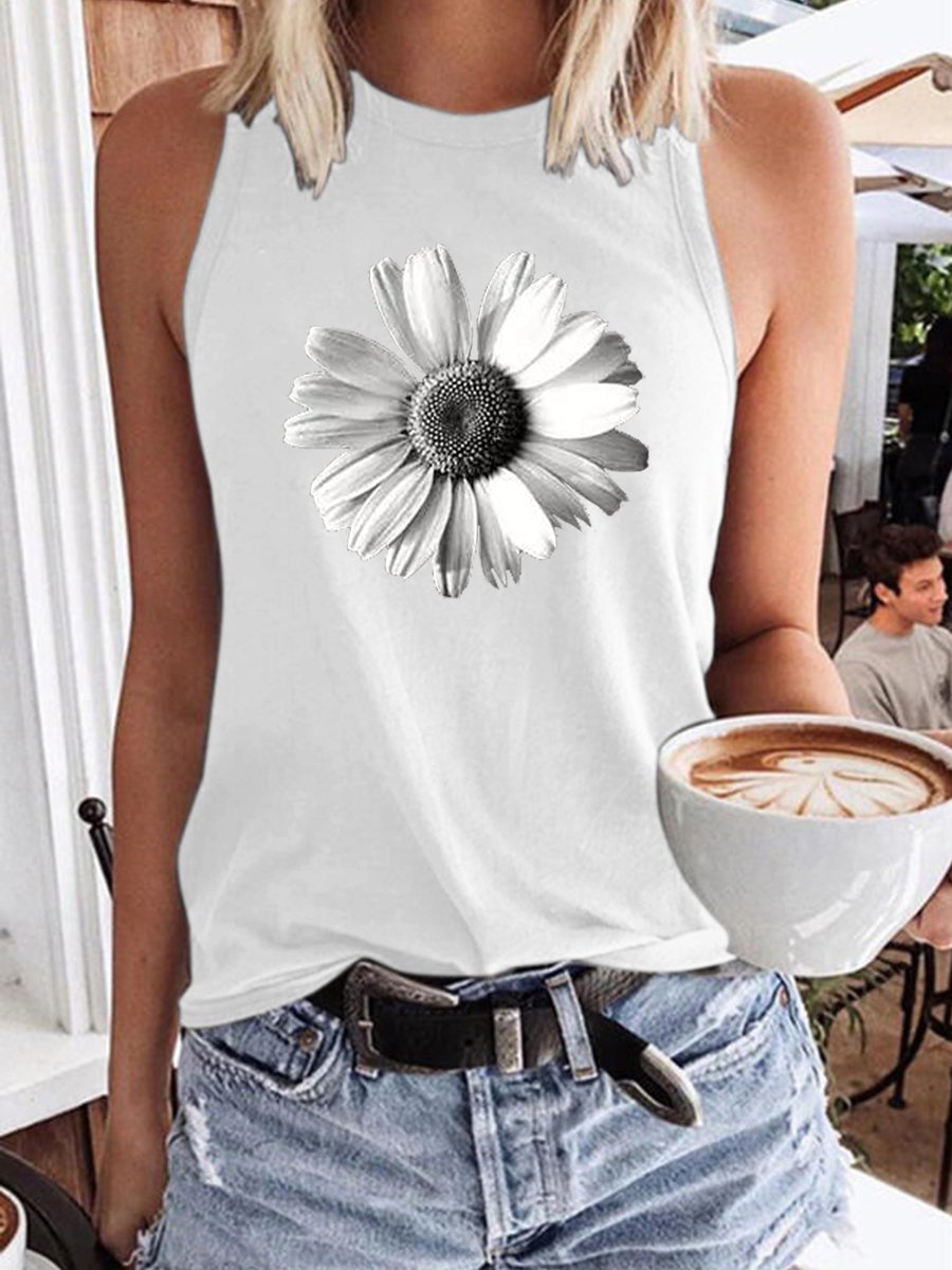 Damen ärmelloses Oberteil mit floralem Design WW
