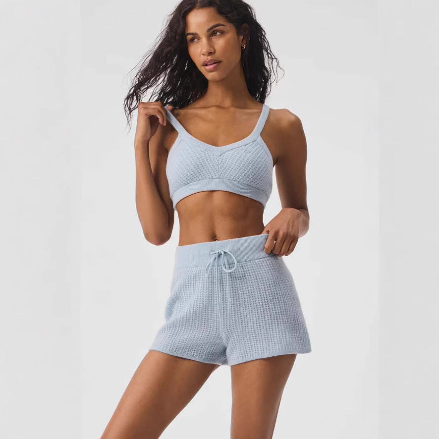 Damen lässiges Freizeit-Set aus Strukturstrick WW