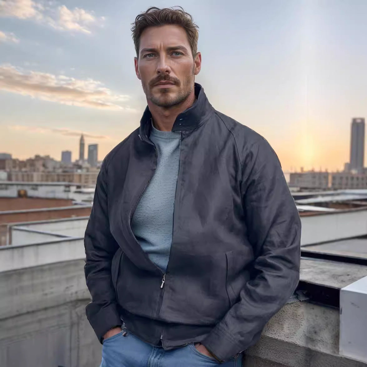 Herren leichte Übergangsjacke mit modernem Stehkragen WW