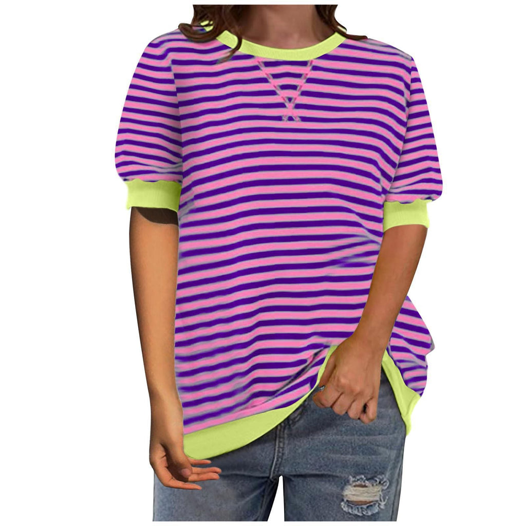 Damen Modisches Streifenshirt mit lässigem Schnitt WW