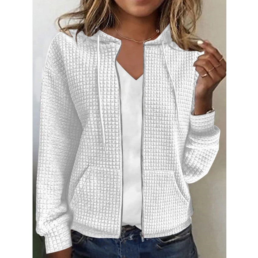 Damen Hoodie-Cardigan aus strukturiertem Material WW