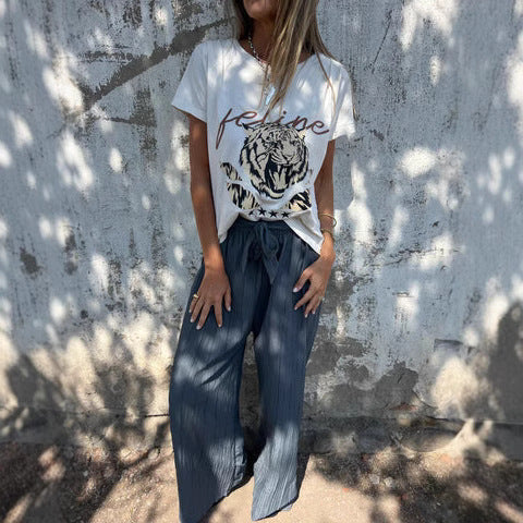 Damen lässige Weste mit elegantem Schnitt und weitem Bein WW