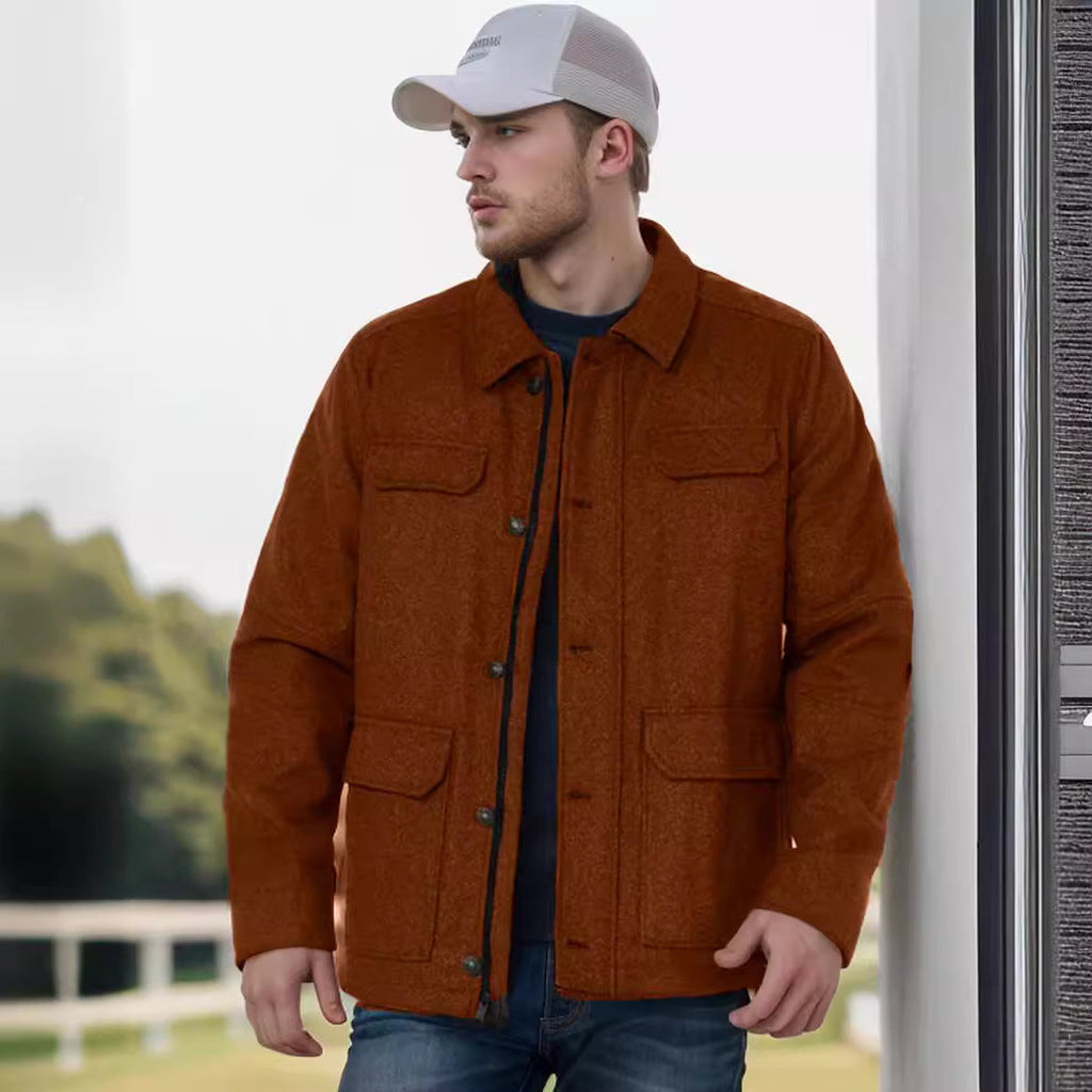 Herren Wolljacke mit funktionalen Taschen und modernem Schnitt WW