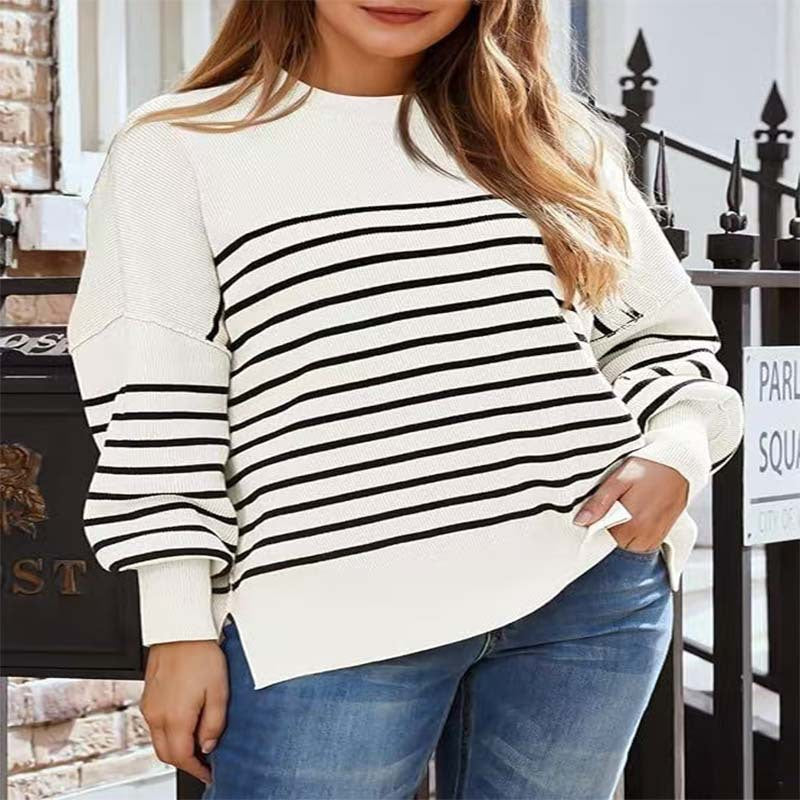 Damen gestreifter Sweatshirtpullover WW