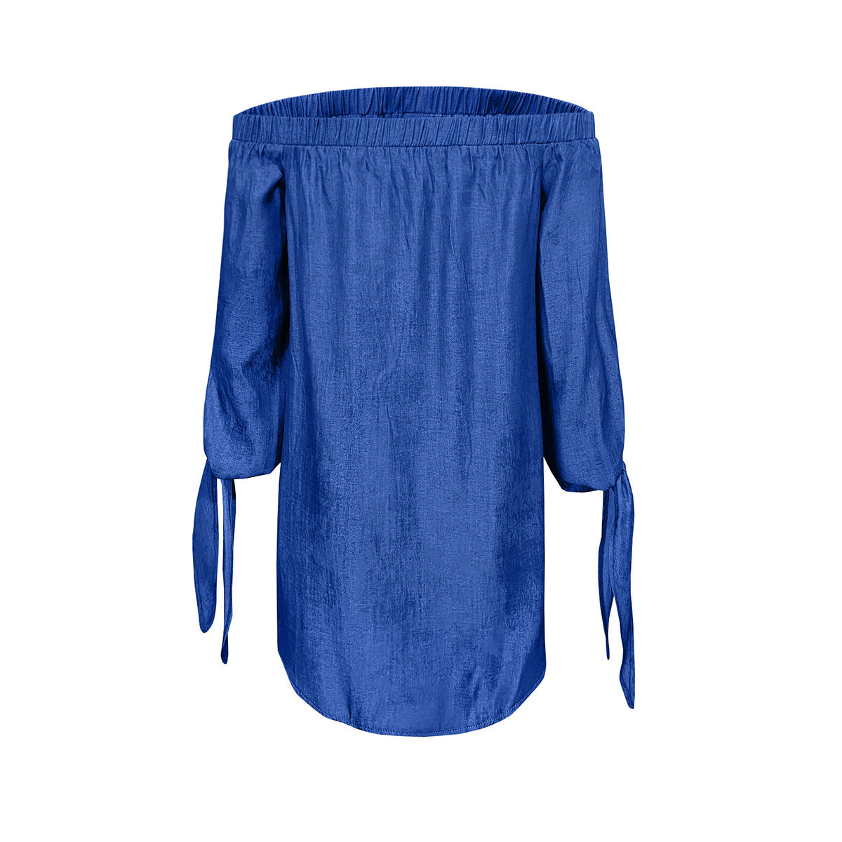Damen Off-Shoulder Kleid mit Knopfleiste und lässigen Ärmelbindungen WW