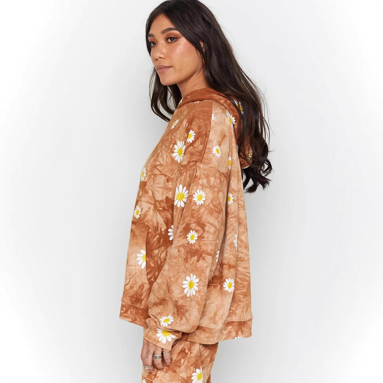 Damen Kapuzenpullover mit floralem Muster WW