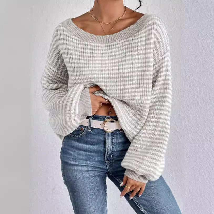 Damen Off-Shoulder Strickpullover WW