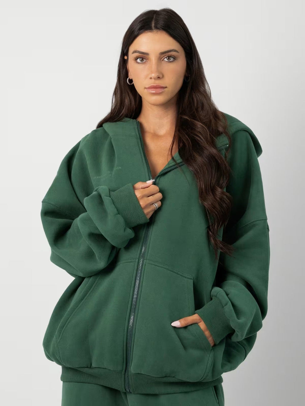 Damen sportliches Kapuzenset mit hohem Kragen und bequemen Taschen WW
