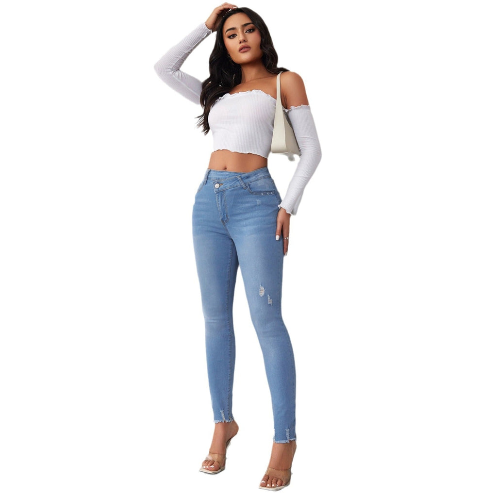 Damen Skinny Jeans mit modischen Destroyed-Details WW