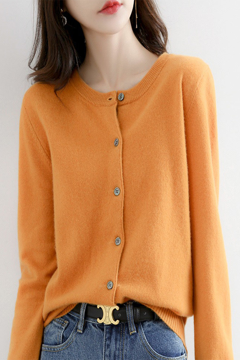 Damen Feinstrick Cardigan mit Knopfleiste und weichem Material WW