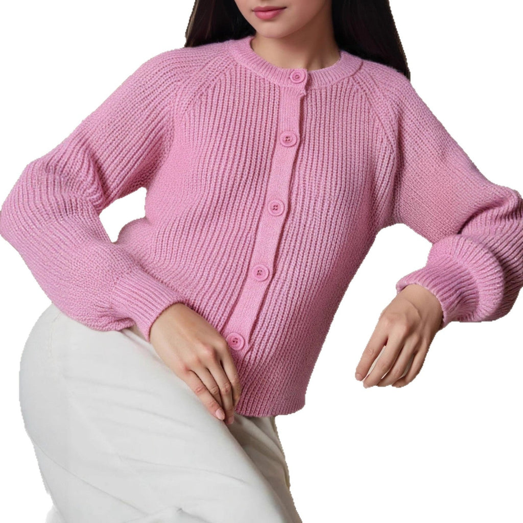 Damen Strickjacke mit feinem Rippenmuster und geschützten Knöpfen WW
