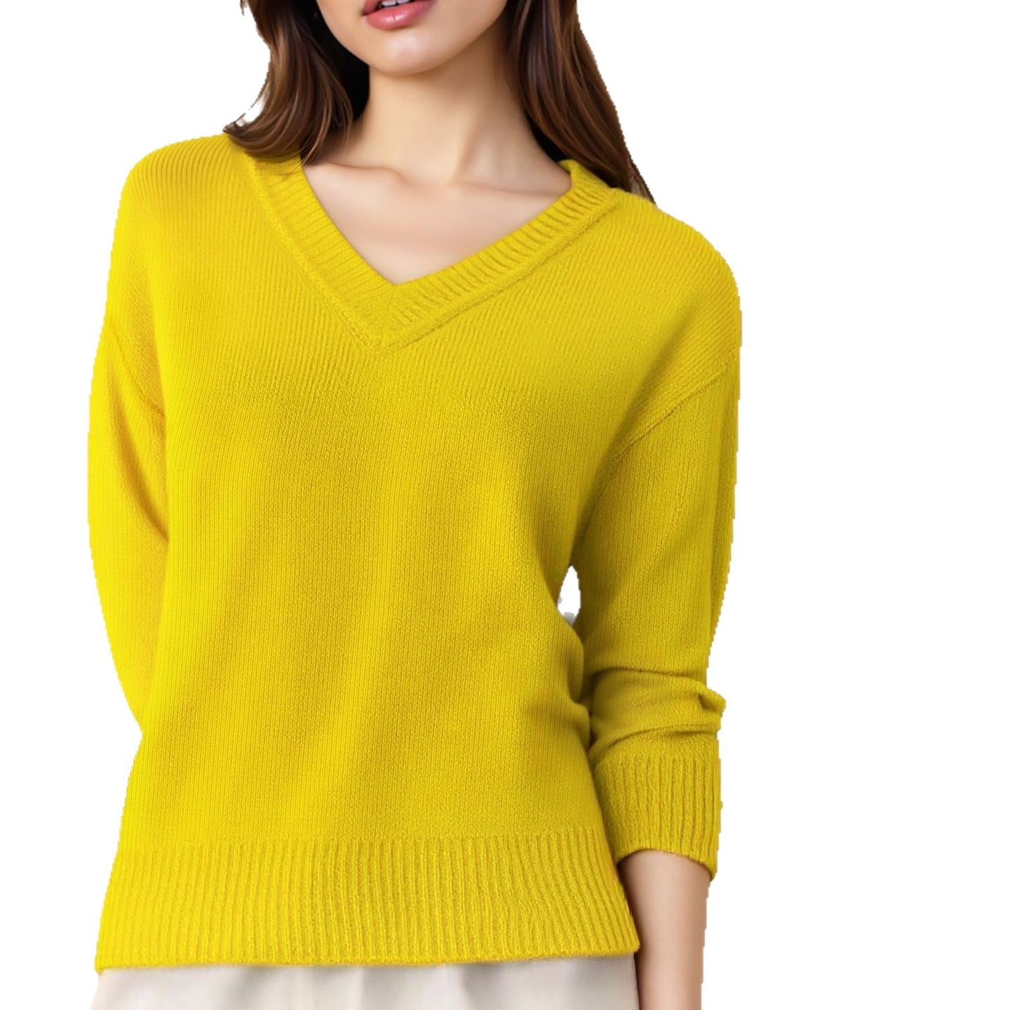 Damen Pullover mit V-Ausschnitt und strukturierter Optik WW