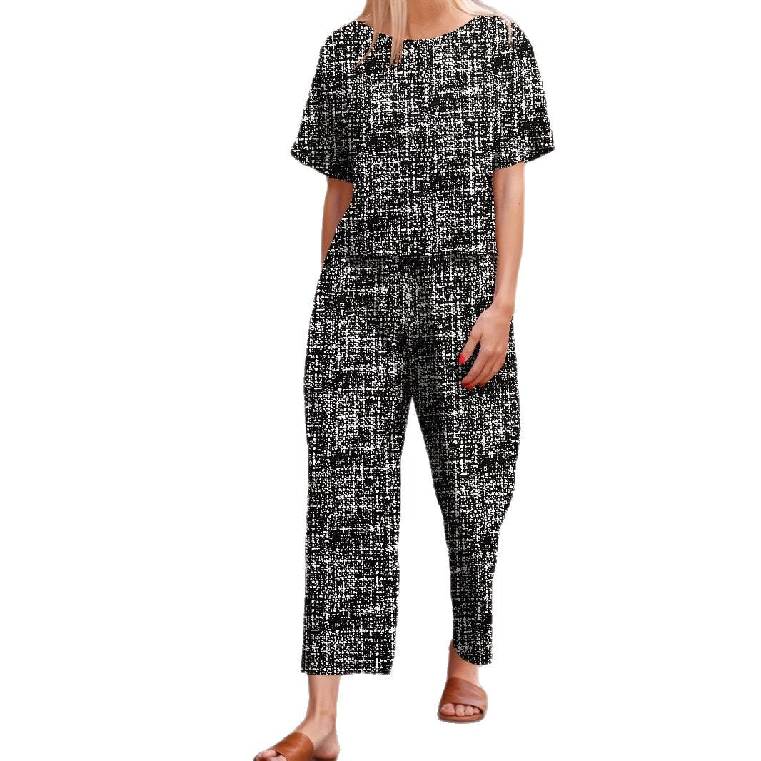 Frauen Stilvolles Lässiges Zweiteiliges Outfit WW