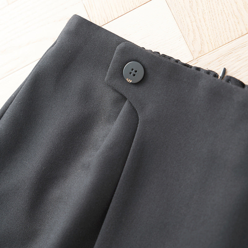Damen A-Linien Midi-Rock mit seitlichem Knopfdetail WW