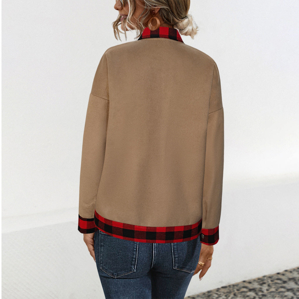 Damen Oversized Hemdbluse mit Karomuster und modernem Schnitt WW