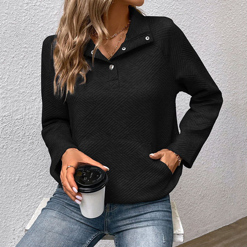 Damen Kapuzenpullover mit strukturiertem Waffelmuster und lässigem Schnitt WW
