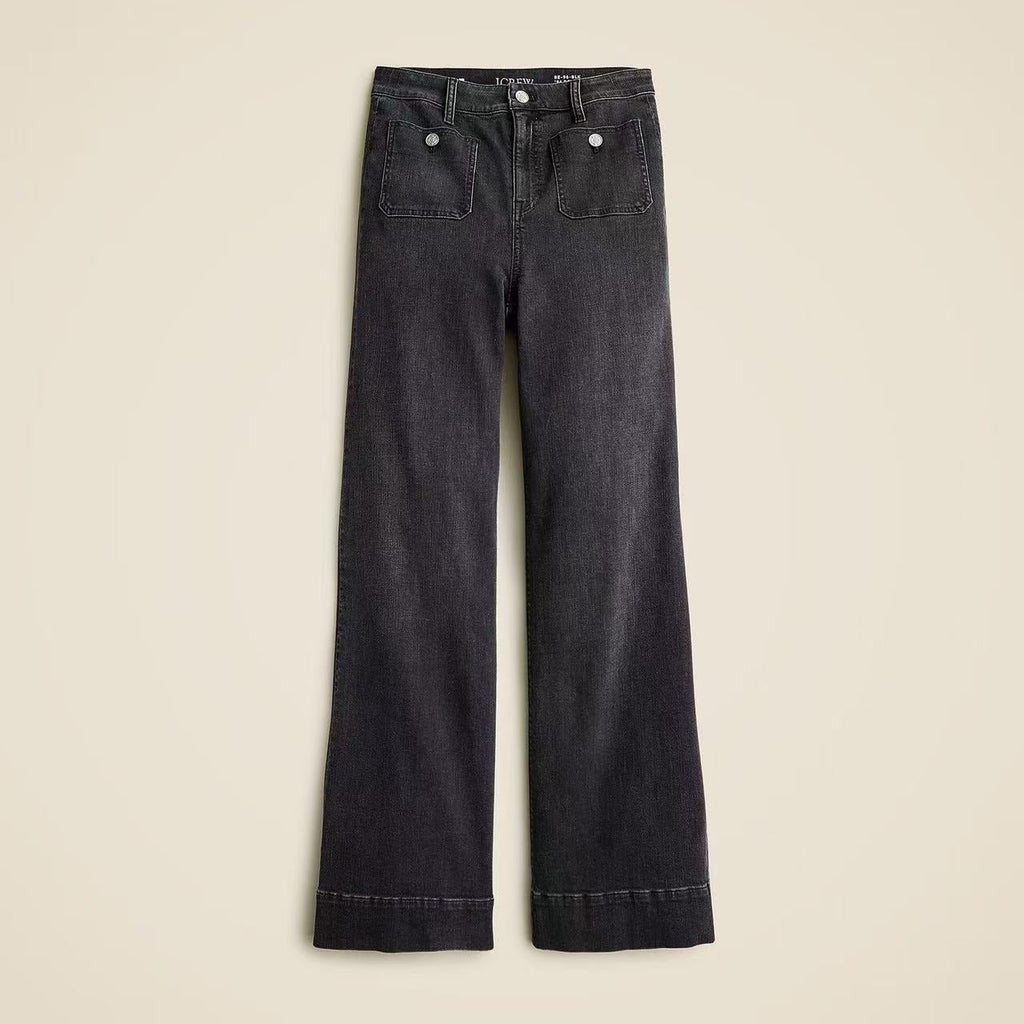 Damen Weite Jeans mit modischem Saum WW